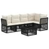 vidaXL Gartensofa-set 6 pcs Schwarz Poly-Rattan
