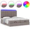 vidaXL Ottoman-Bett mit Matratzen & LEDs Taupe 200x200 cm Stoff