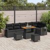 vidaXL Garten-Sofa-Set 9 pcs Schwarz Poly-Rattan