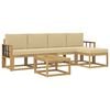 vidaXL Outdoor-Sofagarnitur 6 stk. 5-Sitzer Wei&szlig; und Beige