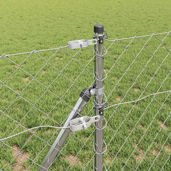 vidaXL Zaunpfosten Silber 10 x 0,4 m (60 x 60 mm Maschen) Stahl