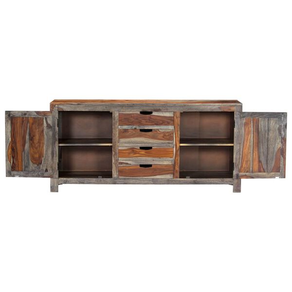 vidaXL Sideboard Grau 160x40x75 cm Massivholz Akazie