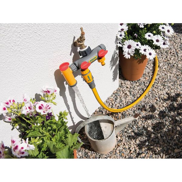Hozelock 3-Wege-Verteiler Wasserhahn-Anschluss Flowmax