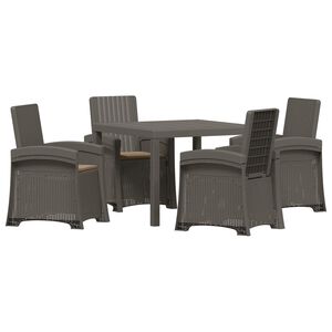 vidaXL Garten Essgruppe 5 stk. Hellgrau und Taupe PP