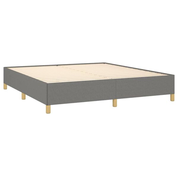 vidaXL Boxspringbett mit Matratze Dunkelgrau 160x200 cm Stoff