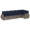 vidaXL 6-teiliges Gartensofa-Set mit Kissen, grau, Polyrattan