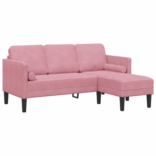 vidaXL Sofa Set mit Kissen Rosa Polyester