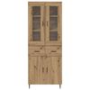 vidaXL Highboard 2 pcs Artisan-Eiche Engineered Wood und Glas