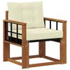vidaXL Outdoor-Sofa Massivholz Akazie Natur und Creme