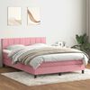 vidaXL Boxspringbett mit Matratze & LED Rosa 140x210 cm Samt
