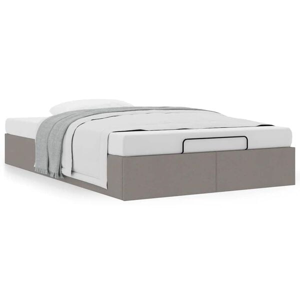 vidaXL Ottoman-Bett ohne Matratze Taupe 120x190 cm Stoff