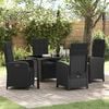 vidaXL Garten Essgruppe mit Kissen 5 pcs Schwarz Poly-Rattan