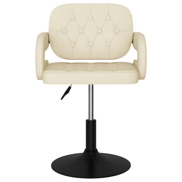 vidaXL Esszimmerst&uuml;hle 4 Stk. Drehbar Creme Stoff