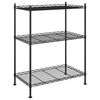 vidaXL Lagerregal mit 3 B&ouml;den 60x35x76 cm Schwarz 150 kg