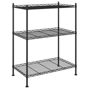 vidaXL Lagerregal mit 3 B&ouml;den 60x35x76 cm Schwarz 150 kg