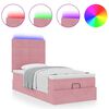 vidaXL Ottoman-Bett mit Matratzen & LEDs Rosa 80x200 cm Samt
