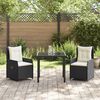 vidaXL Garten Essgruppe 3 pcs Schwarz Poly-Rattan