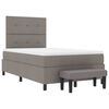 vidaXL Boxspringbett mit Kopfteil Taupe 120 x 190 cm Stoff