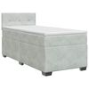 vidaXL Boxspringbett mit Matratze Hellgrau 90 x 190 cm Samt