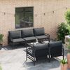 vidaXL Garten-Sofa-Set mit Kissen 6 pcs Anthrazit Stahl & Stoff