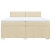 vidaXL Boxspringbett mit Matratze Creme 200x200 cm Stoff
