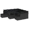 vidaXL Gartensofa-set 9 stk. Schwarz Poly-Rattan