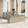vidaXL Garten-Sofa-Set mit Speicher 8 pcs Beige Poly Rattan