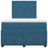 vidaXL Boxspringbett mit Matratze Blau 120x200 cm Samt