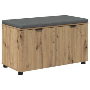 vidaXL Flurbank mit Kissen mit Regal Artisan-Eiche 80 x 38 x 46 cm