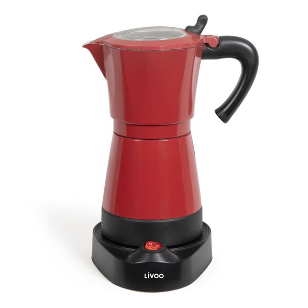 Livoo Elektrische Espressokocher Mokka 0,3 L 480 W Rot