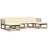 vidaXL Outdoor-Sofagarnitur mit Kissen 6 pcs Natur und Creme