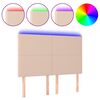 vidaXL LED Kopfteil Cappuccino-Braun 144x5x118/128cm Kunstleder