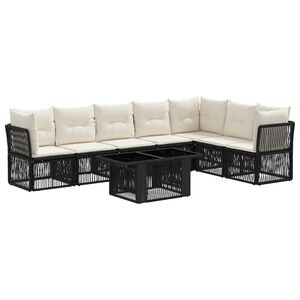 vidaXL Gartensofa-set 8 stk. Schwarz Poly-Rattan