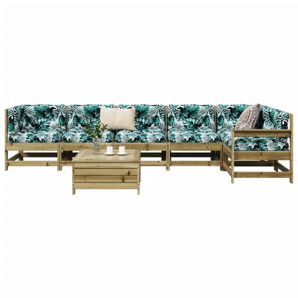 vidaXL 7-tlg. Garten-Sofagarnitur Kiefernholz Impr&auml;gniert