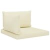 vidaXL Palettensofa-Auflagen 3 Stk. Creme Stoff