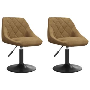 vidaXL Drehbare Esszimmerst&uuml;hle 2 stk. Kunstleder Braun