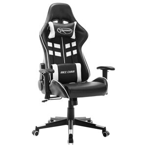 vidaXL Gaming-Stuhl Schwarz und Wei&szlig; Kunstleder