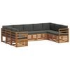 vidaXL Outdoor-Sofagarnitur 9 stk. Natur und Anthrazit