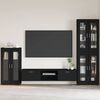 vidaXL Sideboard mit Regal Schwarz 55,5 x 29 x 103 cm Holzwerkstoff