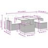 vidaXL 6-tlg. Garten-Sofagarnitur mit Kissen Schwarz Poly Rattan