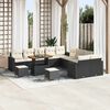 vidaXL Gartensofa-set mit Kissen 17 pcs Schwarz und Creme Poly-Rattan