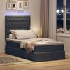 vidaXL Bett mit Stauraum und LED mit LED Dunkelgrau 90 x 200 cm Samt