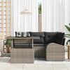 vidaXL Garten-Sofa-Set mit Kissen 5 pcs Grau Poly Rattan