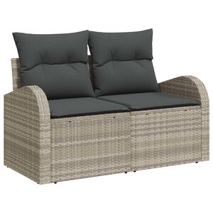 vidaXL Gartensofa-set 7 pcs Hellgrau und Dunkelgrau Poly-Rattan