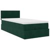 vidaXL Ottoman-Bett mit Matratze & LEDs Dunkelgr&uuml;n 100x200 cm Samt