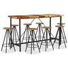 vidaXL 9-tlg. Bar-Set Recyceltes Massivholz