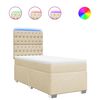 vidaXL Boxspringbett mit Matratze Creme 80x200 cm Stoff