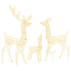 vidaXL LED-Rentier-Familie Weihnachtsdeko Acryl 300 LED Warmwei&szlig;