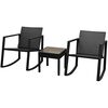 vidaXL 3-tlg. Bistro-Set Poly Rattan Schwarz