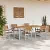 vidaXL Garten Essgruppe 7 pcs Grau Massivholz Akazie
